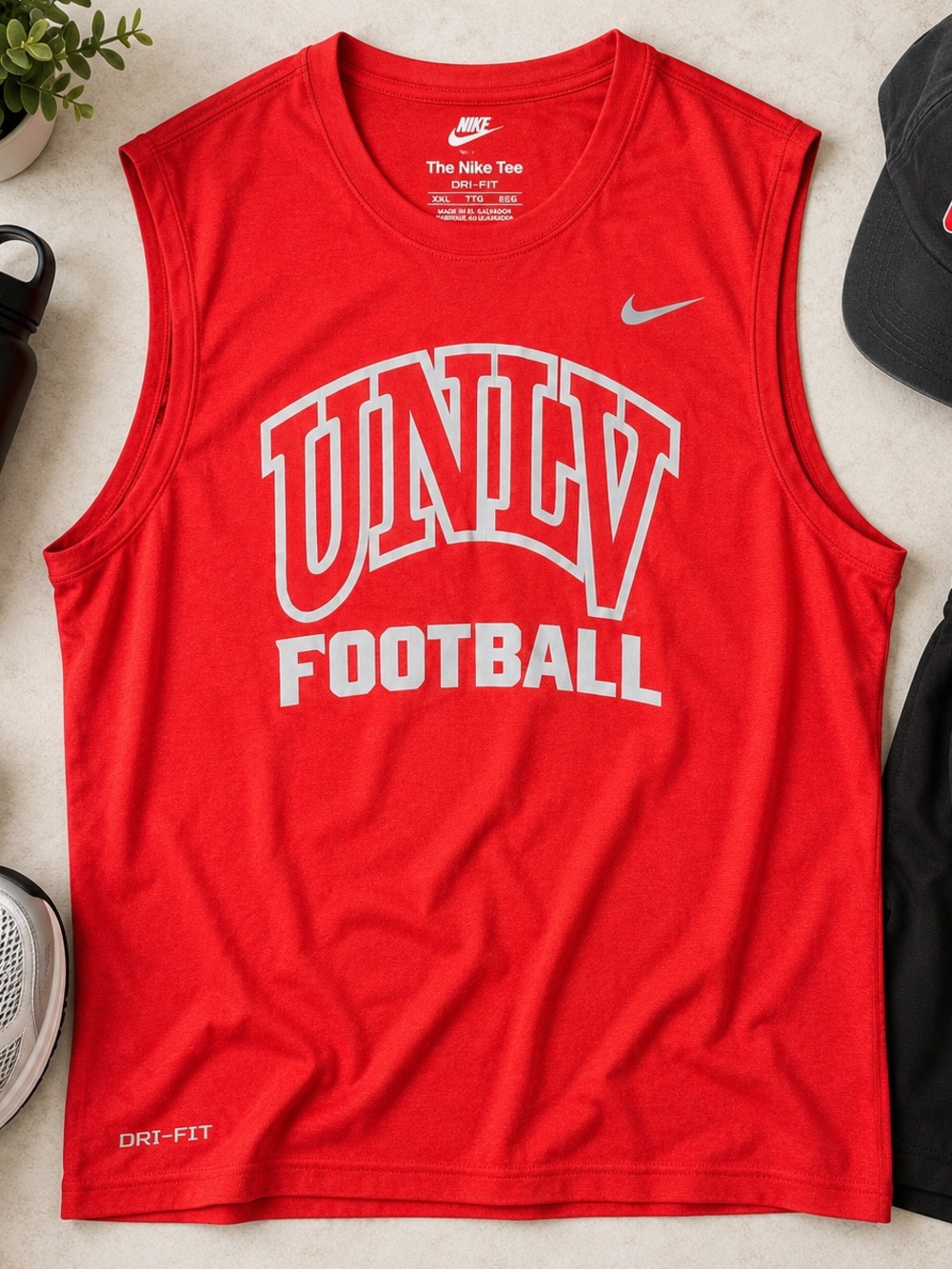 Nike UNLV Football Dri-FIT Sleeveless Muscle Shirt Red – Men’s XXL